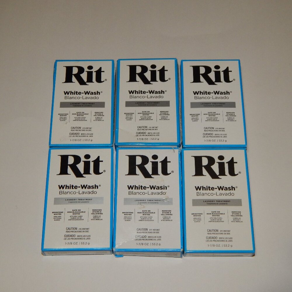 6 RIT White Wash 1 7/8oz Laundry Treatment - Blue Box